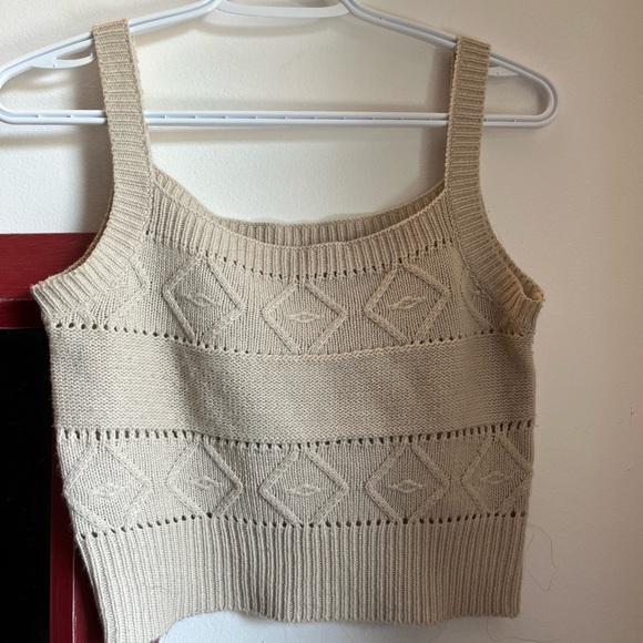 Beige Knit Tank Top - Picture 2 of 2